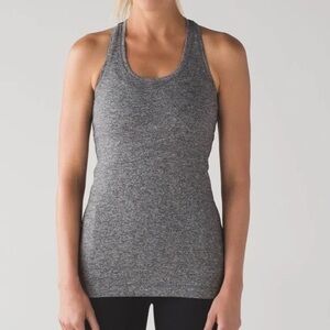 Lululemon Cool Racerback II Heathered Black EUC Size 6